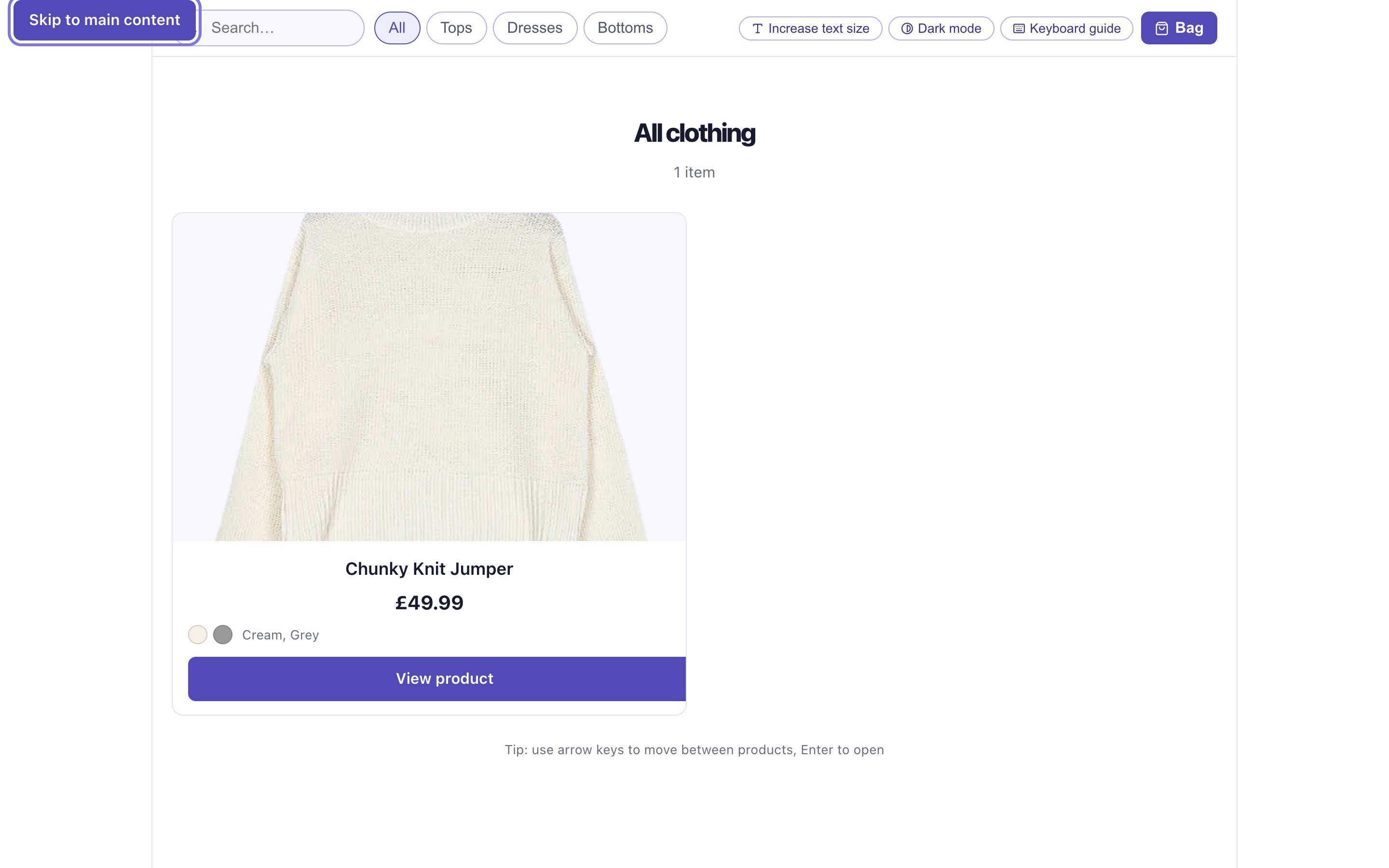 Skip to main content focused at the top of the page.